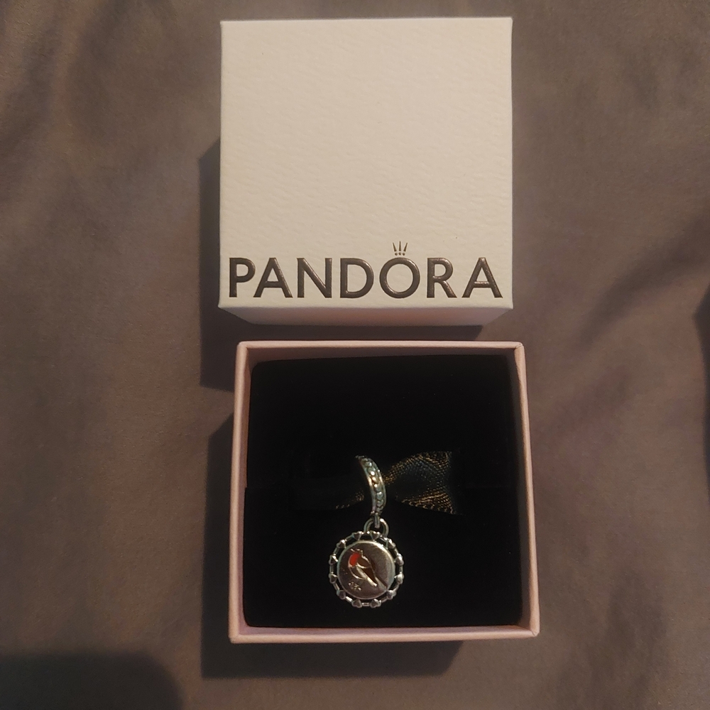 Pandora Silver Dangle Red Robin Charm